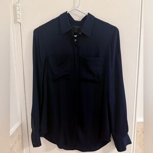 JCrew Navy Silk Blouse